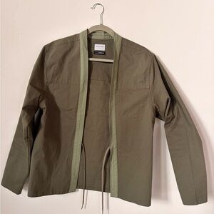 Akashi-kama Noragi Men's Olive Green Lightweight Jacket